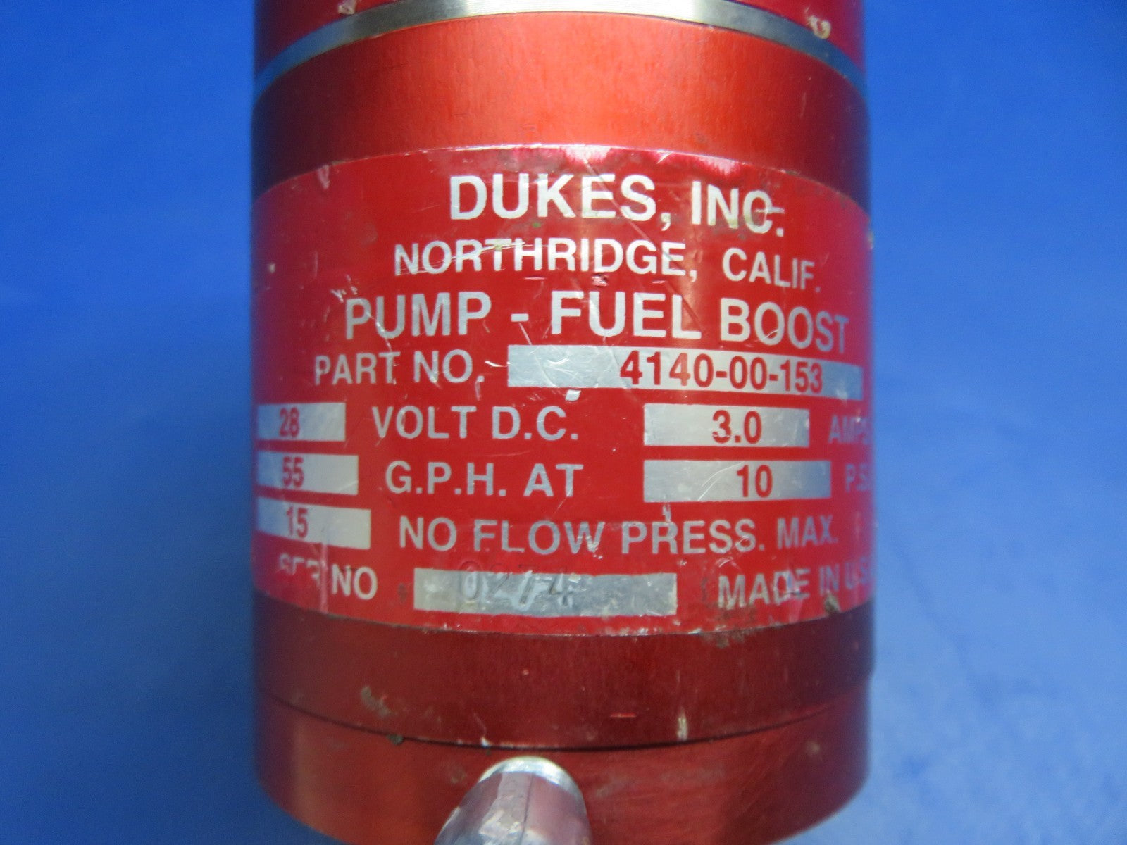 Cessna 421 Dukes Fuel Boost Pump 28v P/N 4140-00-153 TESTED (0326-164)1