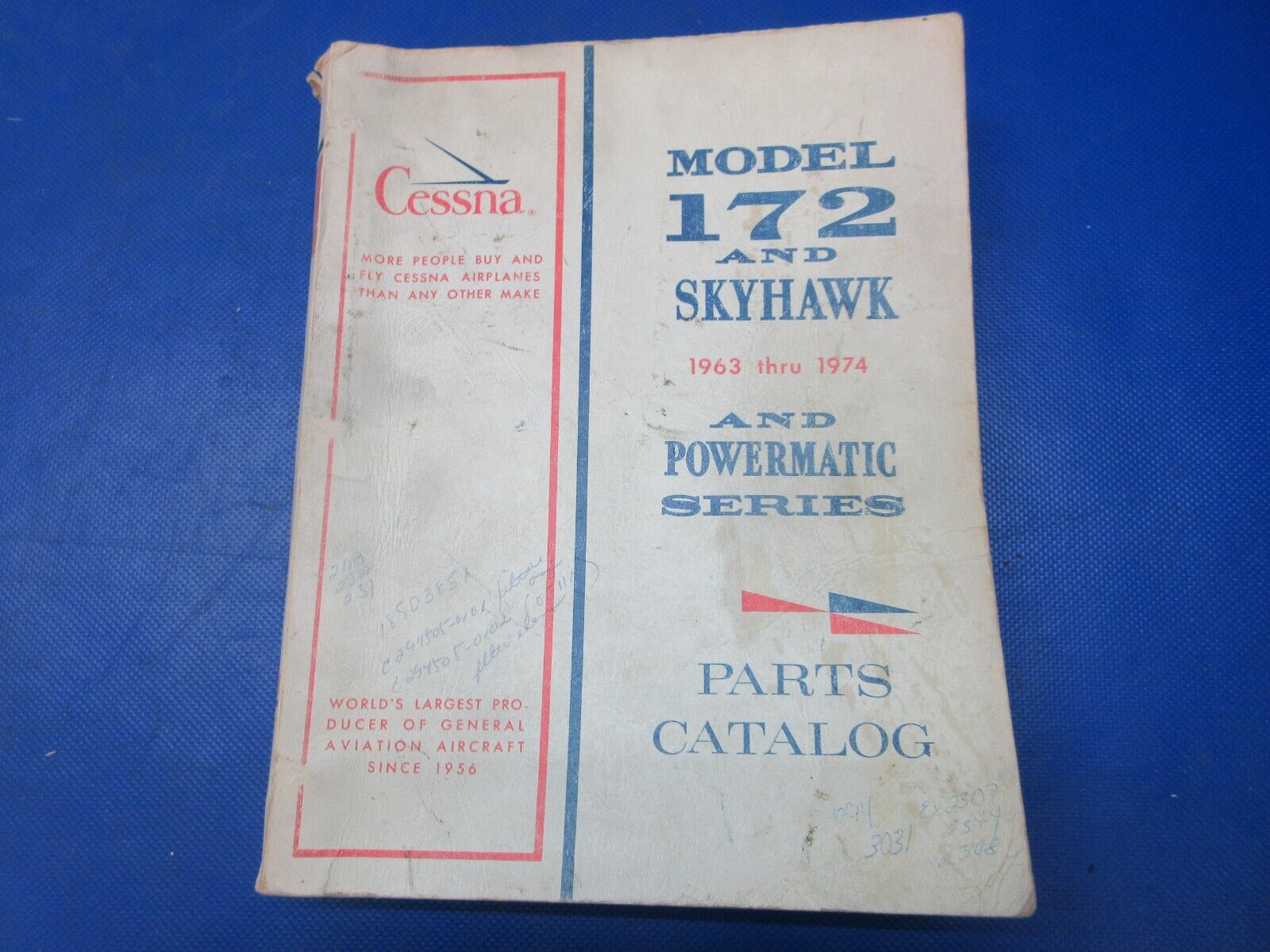 Cessna 1963-1974 172 & Skyhawk Parts Catalog P/N P529-12 (1024-1285)