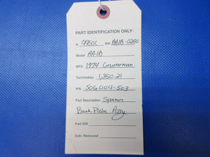 Grumman AA-1B Spinner Back Plate Assy P/N 506004-503 (0924-1402)