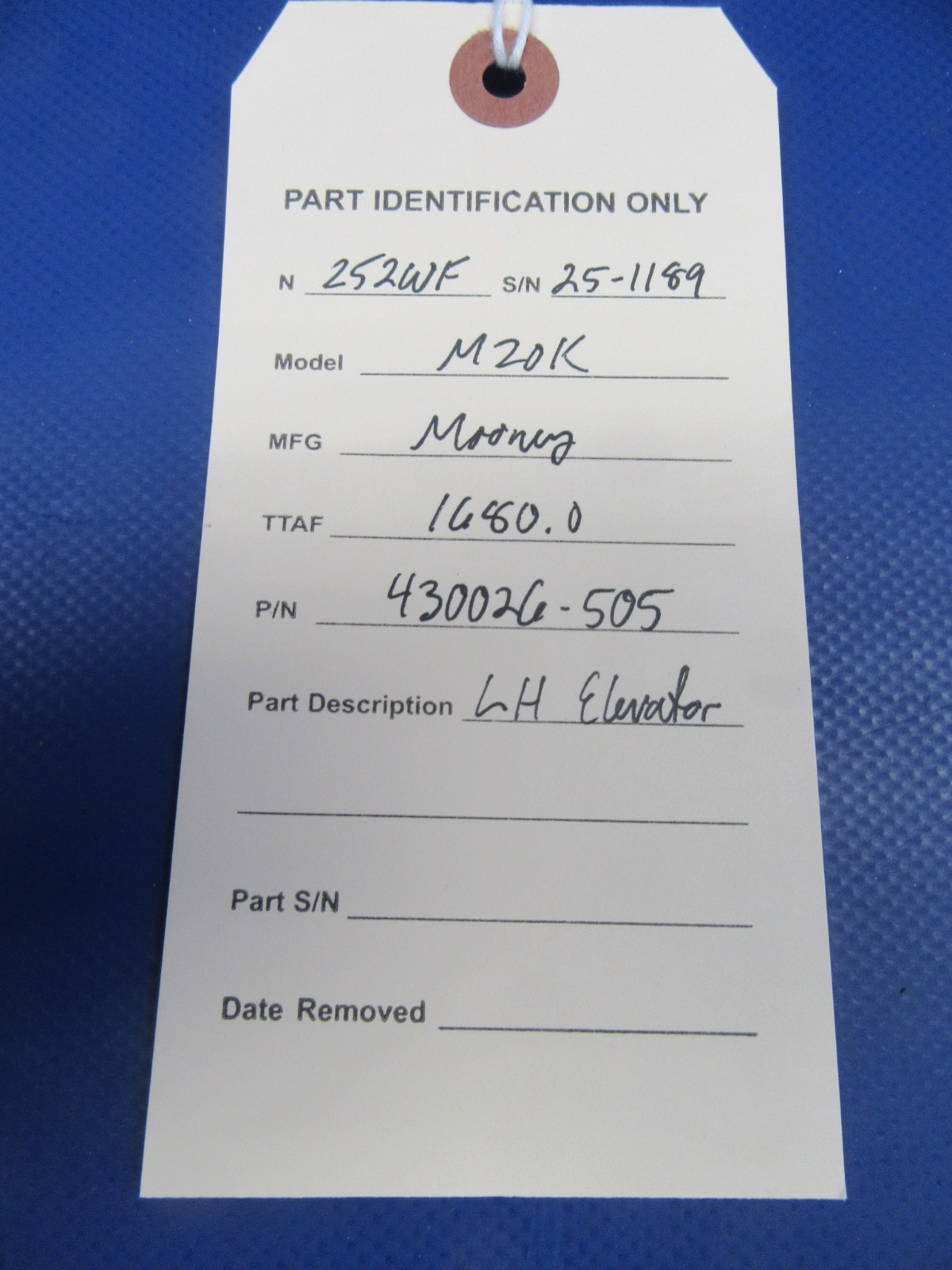 Mooney M20 / M20K LH Elevator P/N 430026-505 (0826-01)11