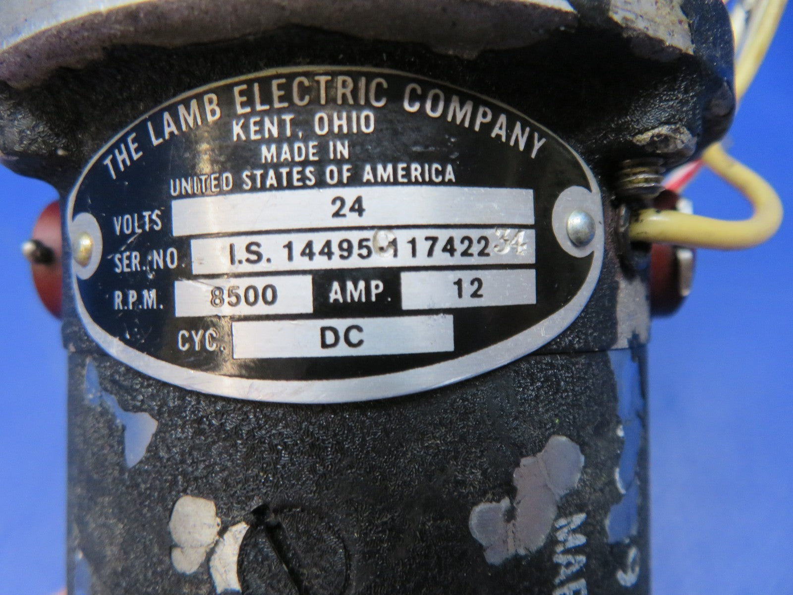 Beech T-34 / T-34B The Lamb Electric Co Gear Motor 24v IS14495 TESTED (0326-144)1