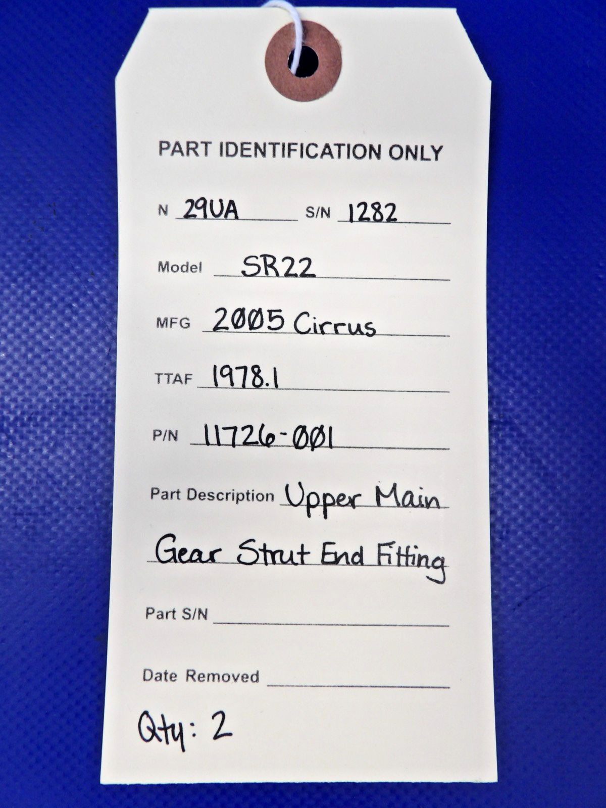 Cirrus SR22 Upper Main Gear Strut End Fitting P/N 11726-001 (0926-1207)8