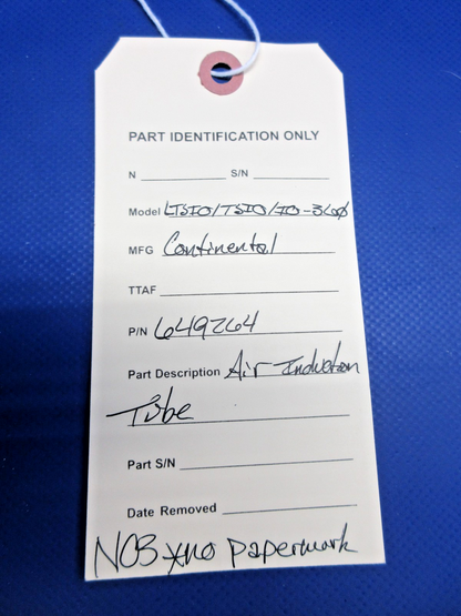 Continental LTSIO / TSIO Air Induction Tube P/N 649264 NOS (0326-775)10