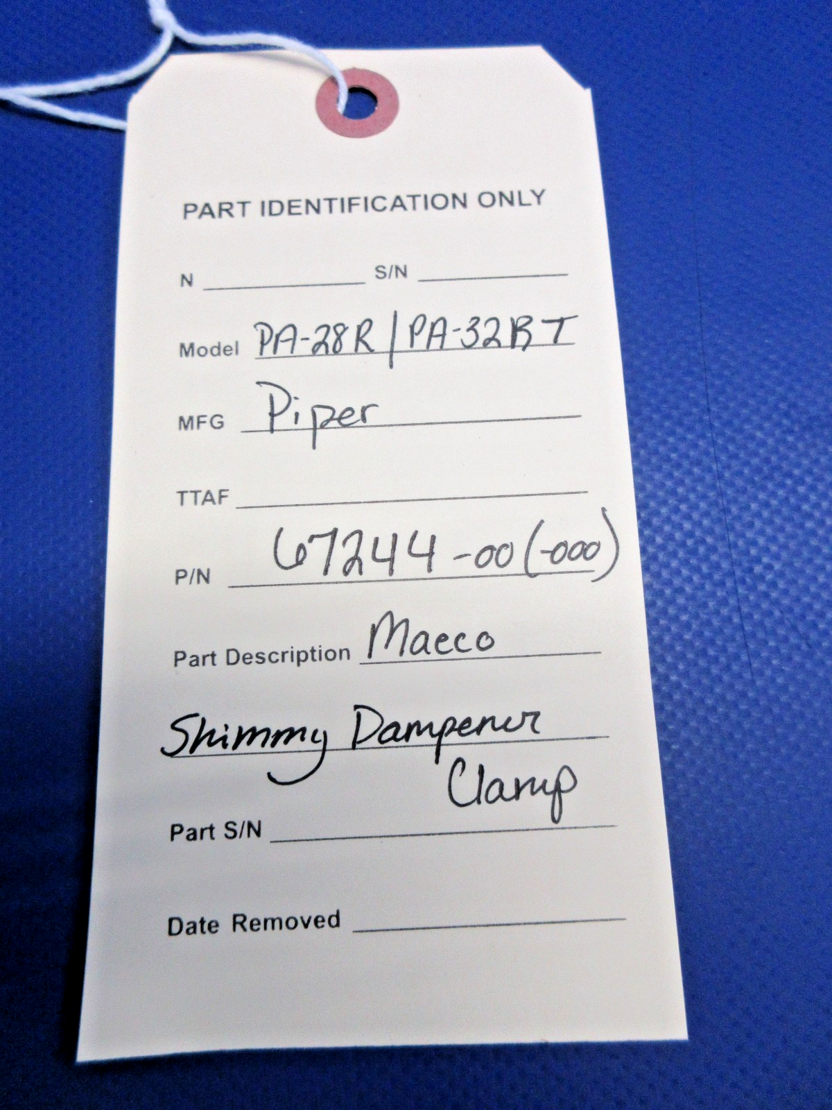 Piper PA-28R / PA-32RT Maeco Shimmy Dampener Clamp P/N 67244-00 (0626-894)8