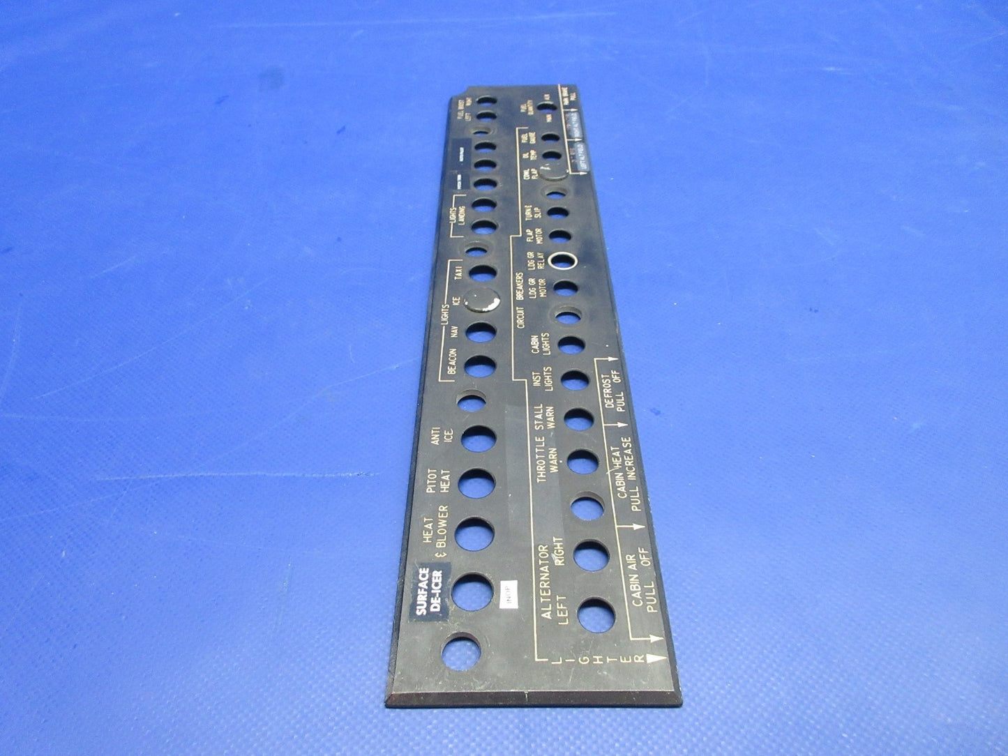 Beech D95A Travel Air Instrument Switch Sub Panel P/N 96-324034-7 (0326-737)9