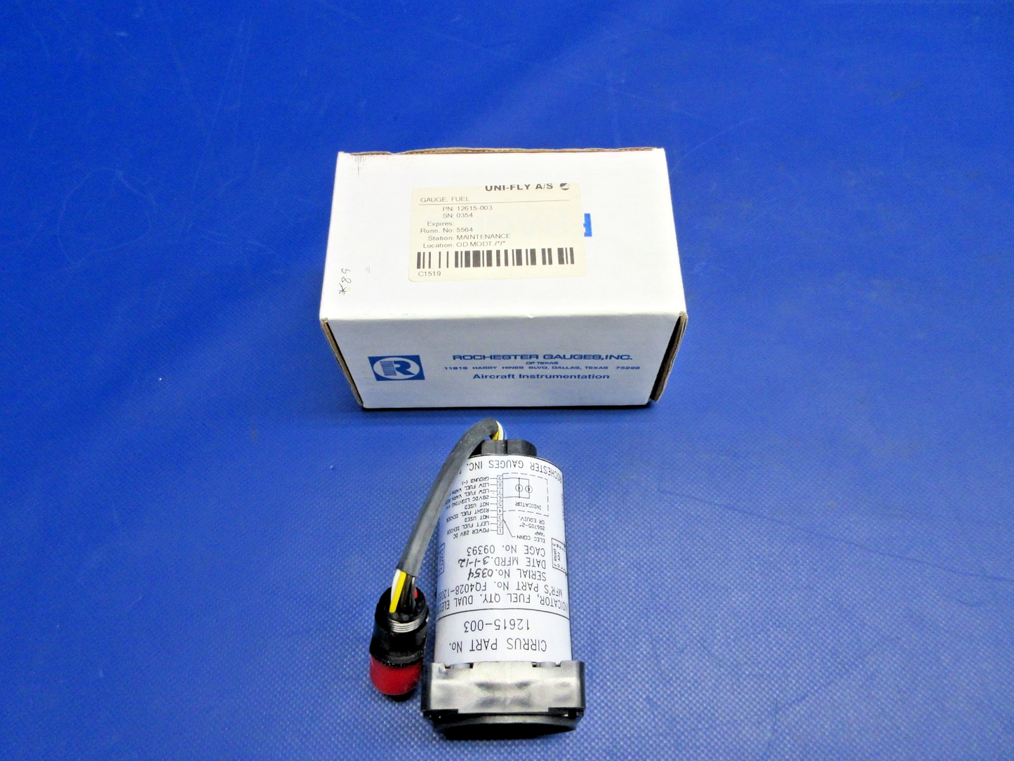 Cirrus Rochester Gauge Fuel Quantity Dual Indicator 12615-003 NOS (0326-968)2