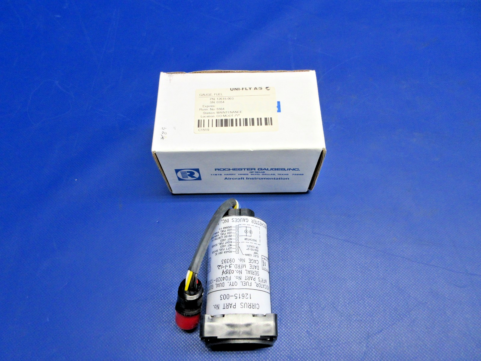Cirrus Rochester Gauge Fuel Quantity Dual Indicator 12615-003 NOS (0326-968)2