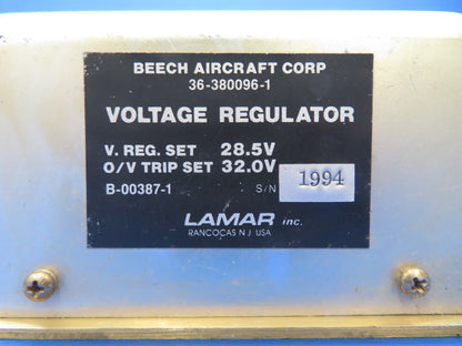 Lamar Voltage Regulator 28V P/N 36-380096-1 (0523-1027)