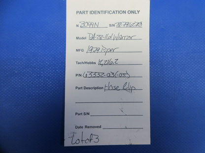 Piper PA-28-161 Warrior Hose Clip P/N 63332-03 LOT OF 3 (0824-974)