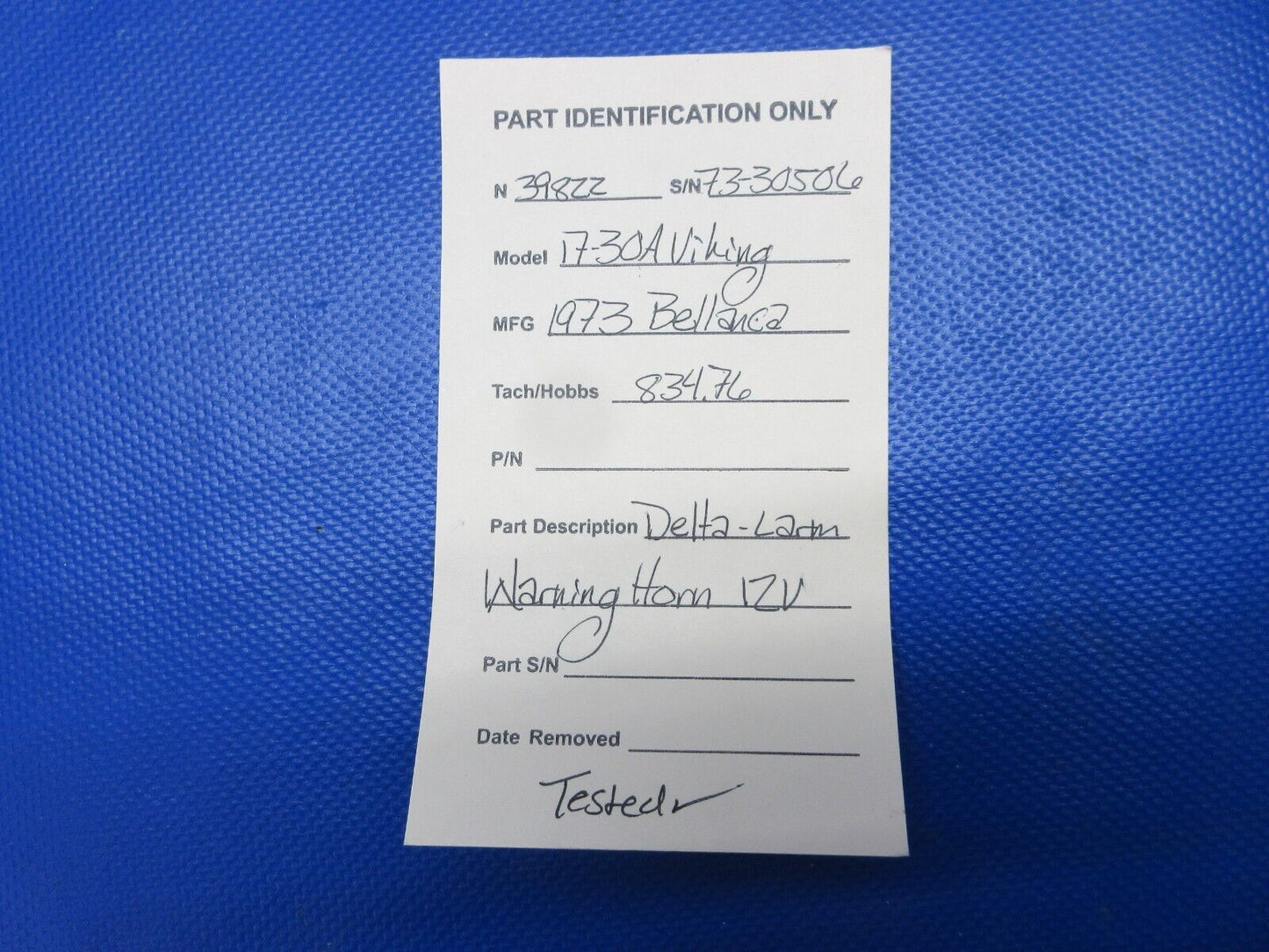 Bellanca 17-30A Viking Delta-Larm Warning Horn 12v TESTED (0524-1532)