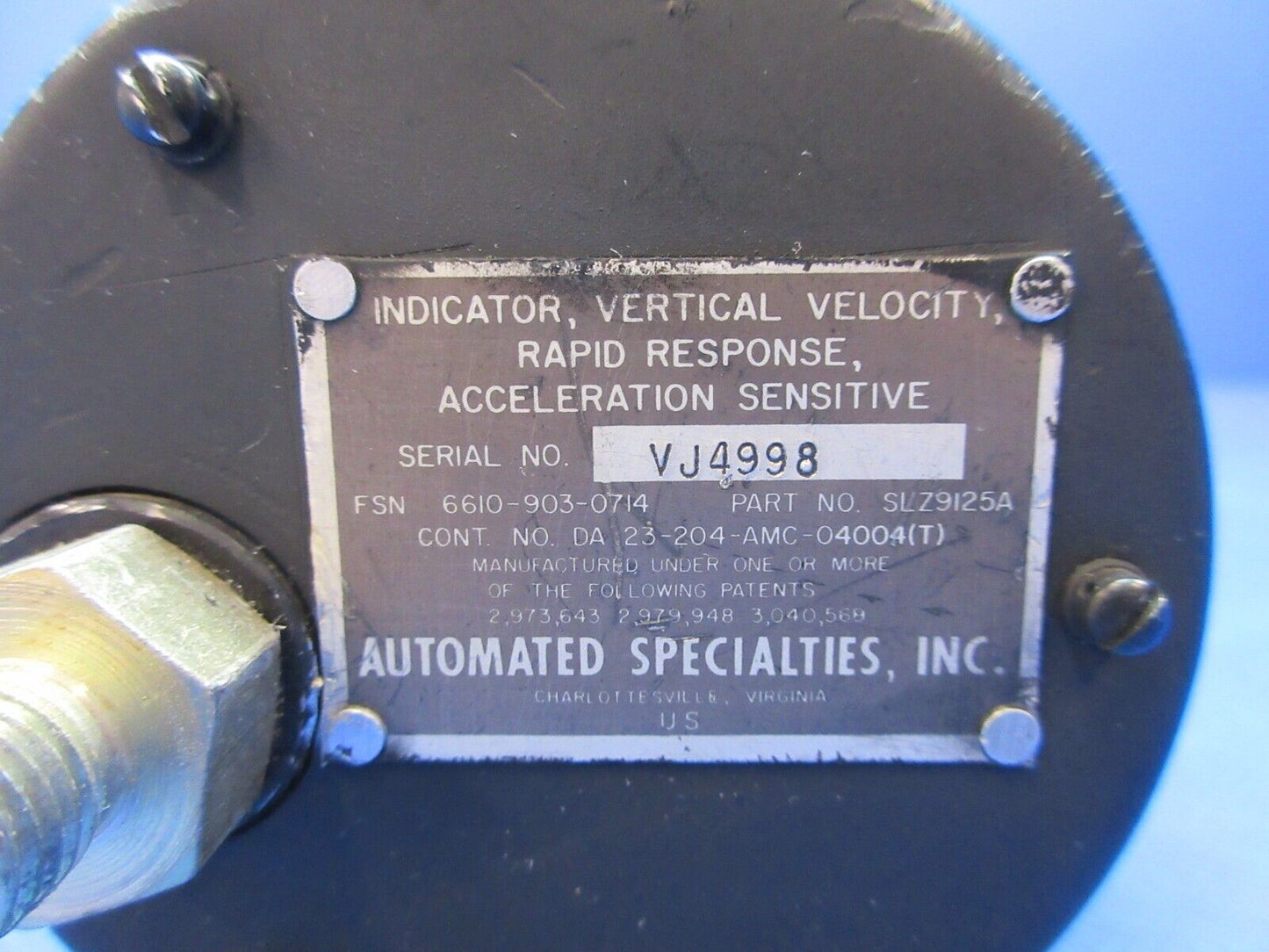 RC Allen Instantaneous Vertical Speed Indicator P/N 32-1007 WARRANTY (1024-1288)