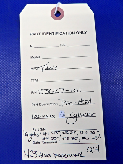 Tanis Pre-Heat Harness 6 Cylinder P/N 23623-101 NOS (0426-1367)10