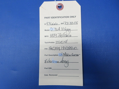 Bellanca 17-31A Viking LH Main Gear Extension Assy P/N 194399 (0924-1334)6