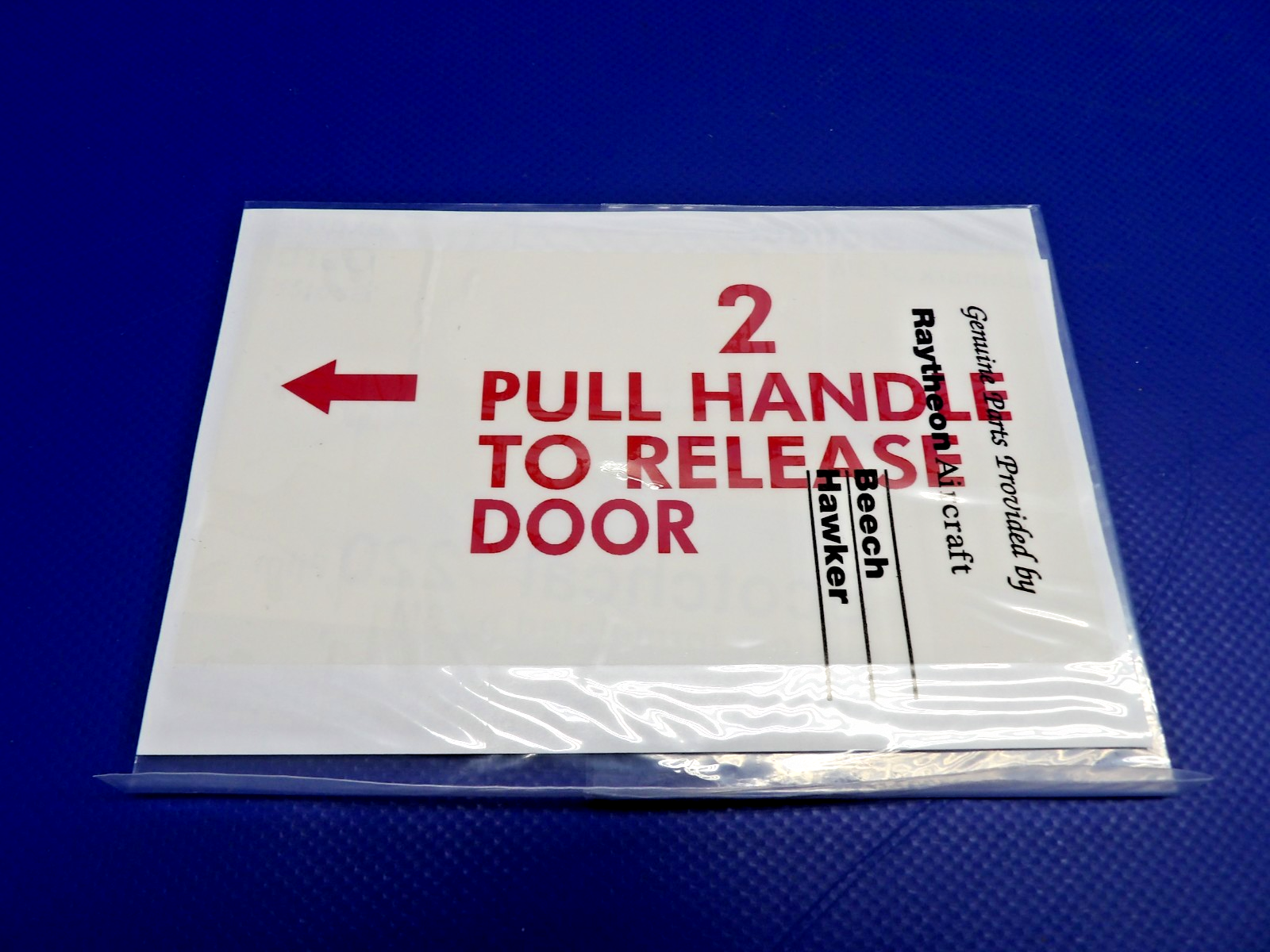 Beech King Air Emergency Exit Placard Kit w/ 8130 P/N 010-4310-3 NOS (0426-1301)10