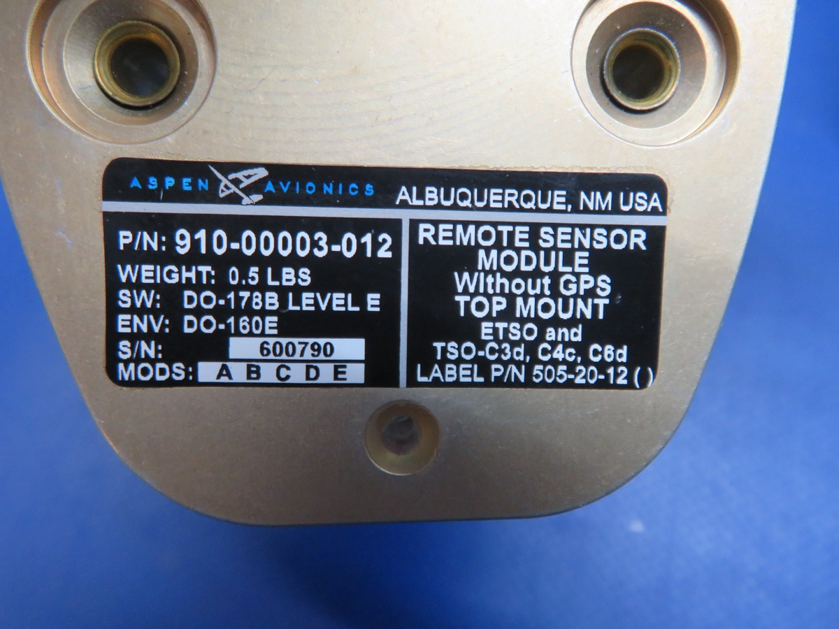 Aspen Avionics EFD1000 Max System 14/28v P/N 910-00001-012 (0926-105)7