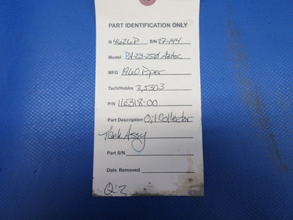 Piper PA-23-250 Aztec Oil Collector Tank Assy P/N 16318-00 (0624-780)