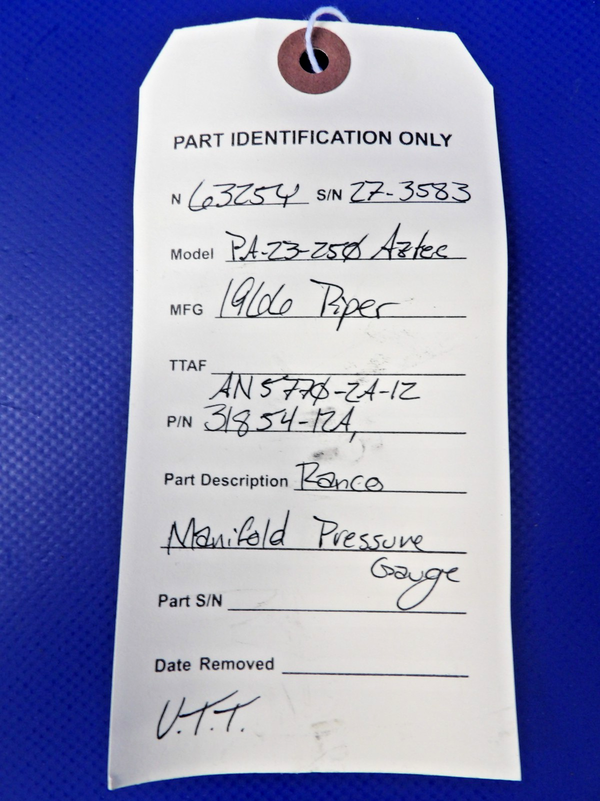 Piper Aztec Ranco Manifold Pressure Gauge P/N 31854-12A WARRANTY (0726-1233)7