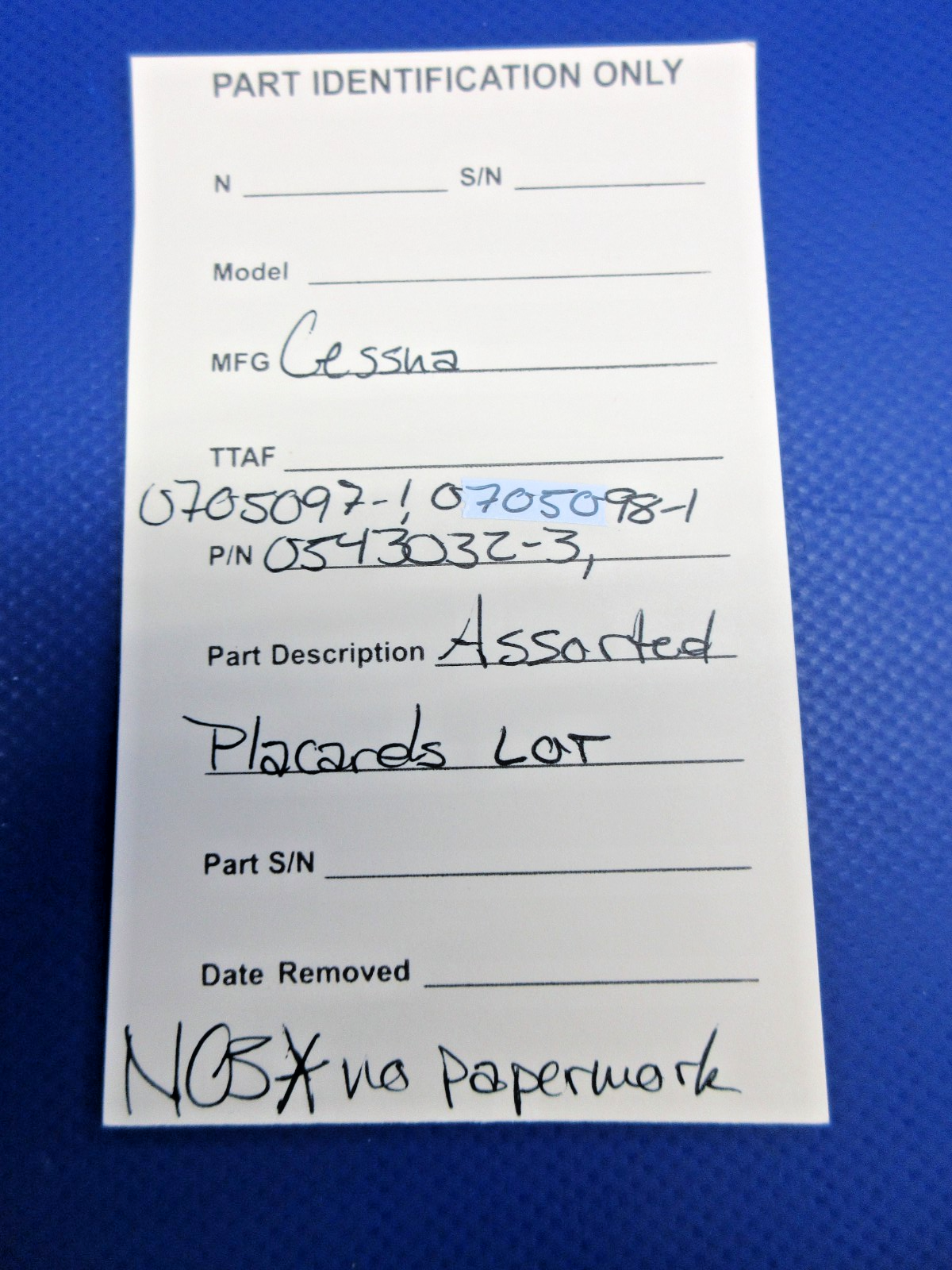 Cessna Assorted Placards LOT P/N 0543032-3 NOS (0426-721)7