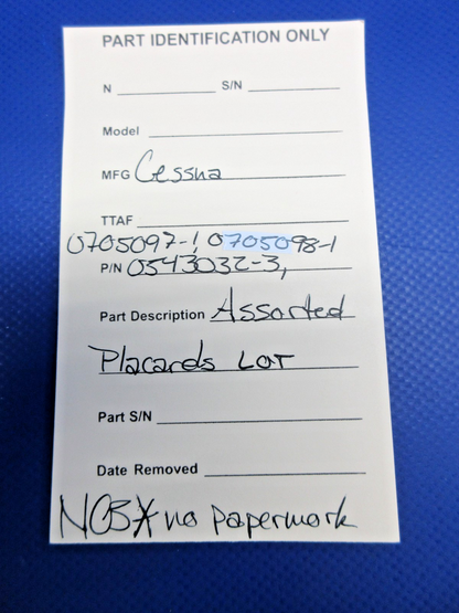 Cessna Assorted Placards LOT P/N 0543032-3 NOS (0426-721)7