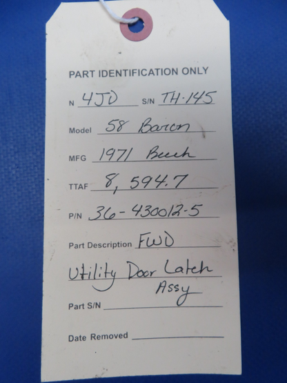 Beech 58 Baron FWD Utility Door Latch P/N 36-430012-5 (0326-126)18