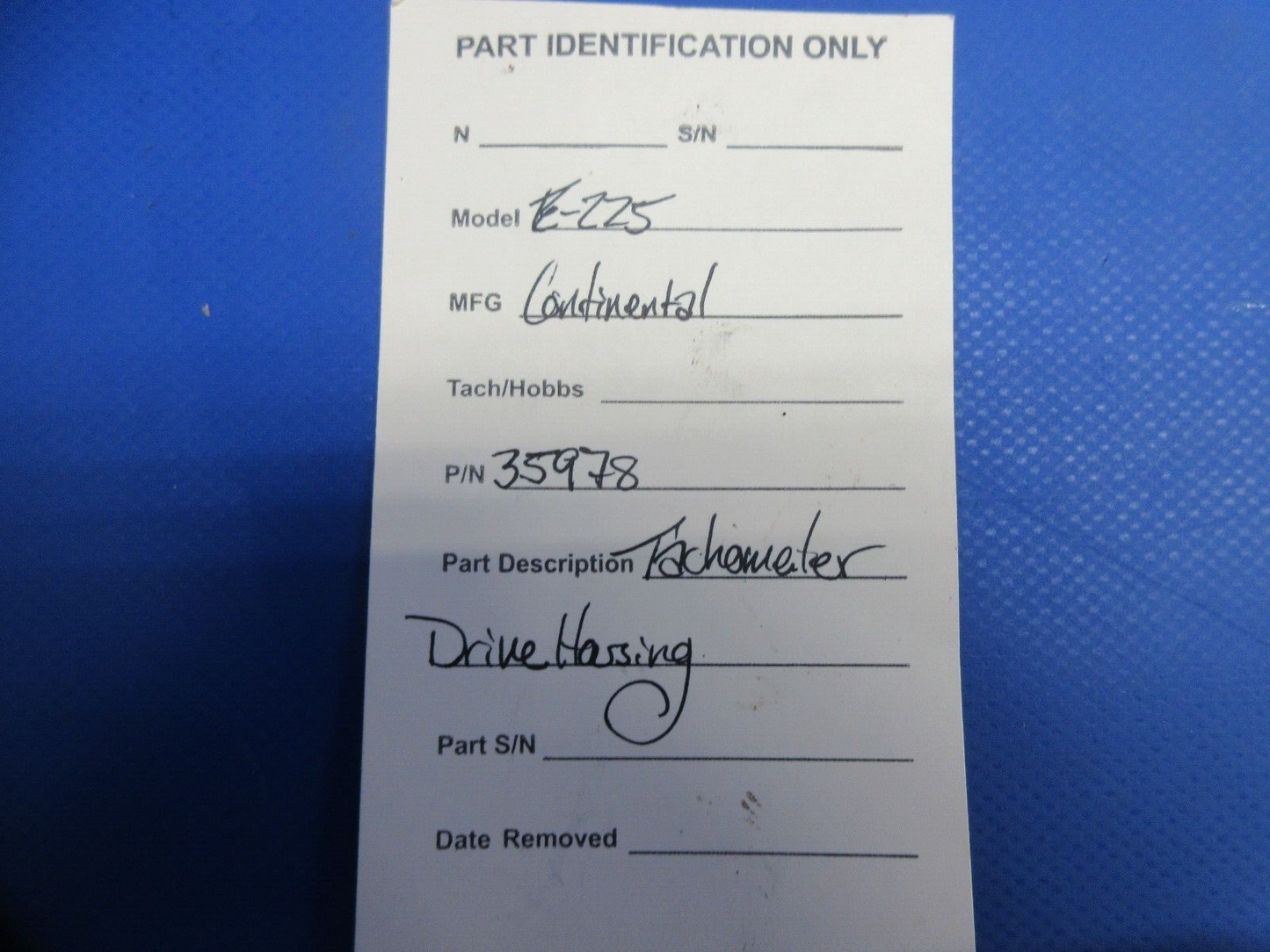 Continental E-225 Tachometer Drive Housing P/N 35978 (0824-893)