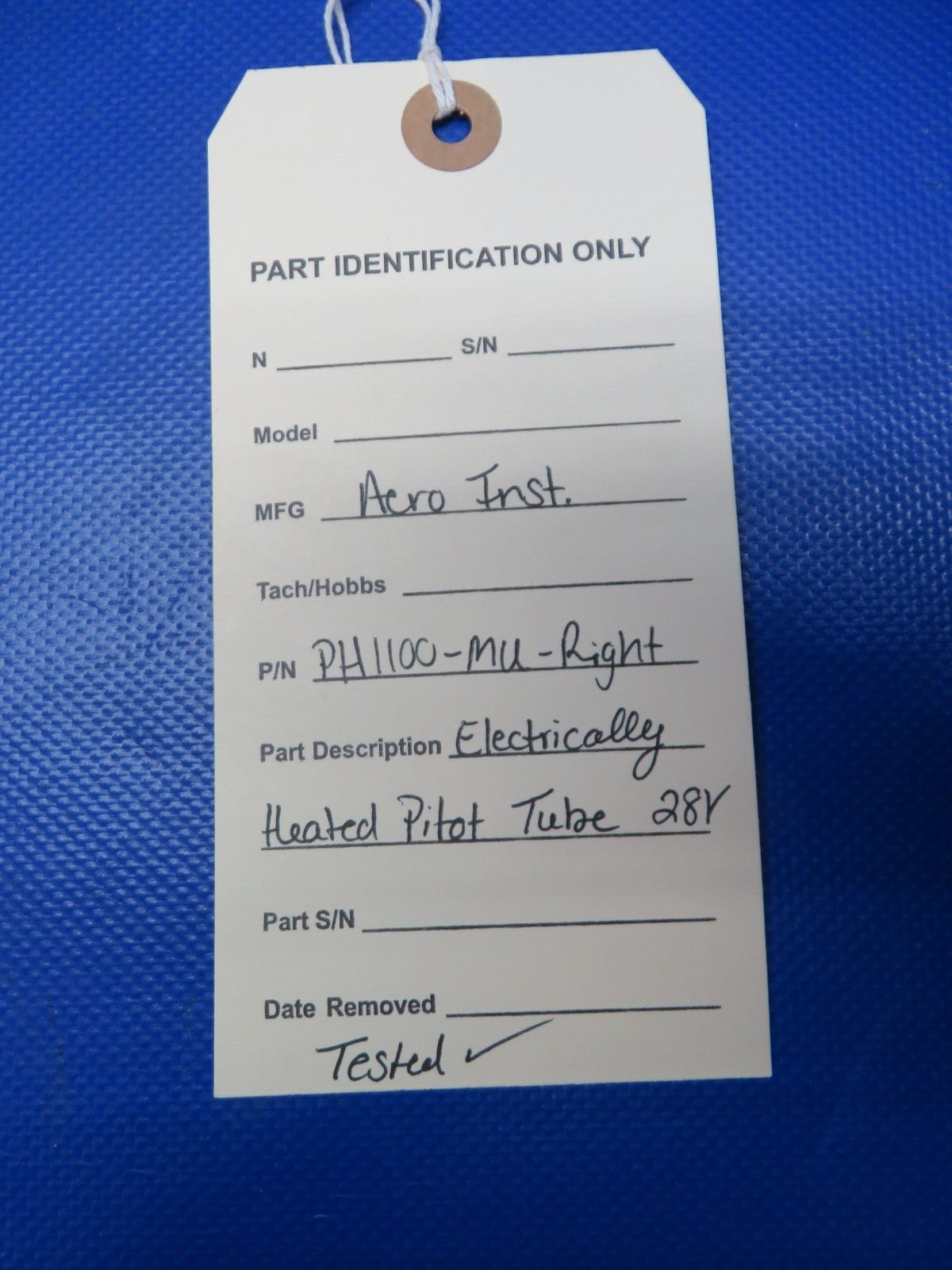 Aero Inst. Electronically Heated Pitot Tube PH1100-MU-Right TESTED (0324-118)