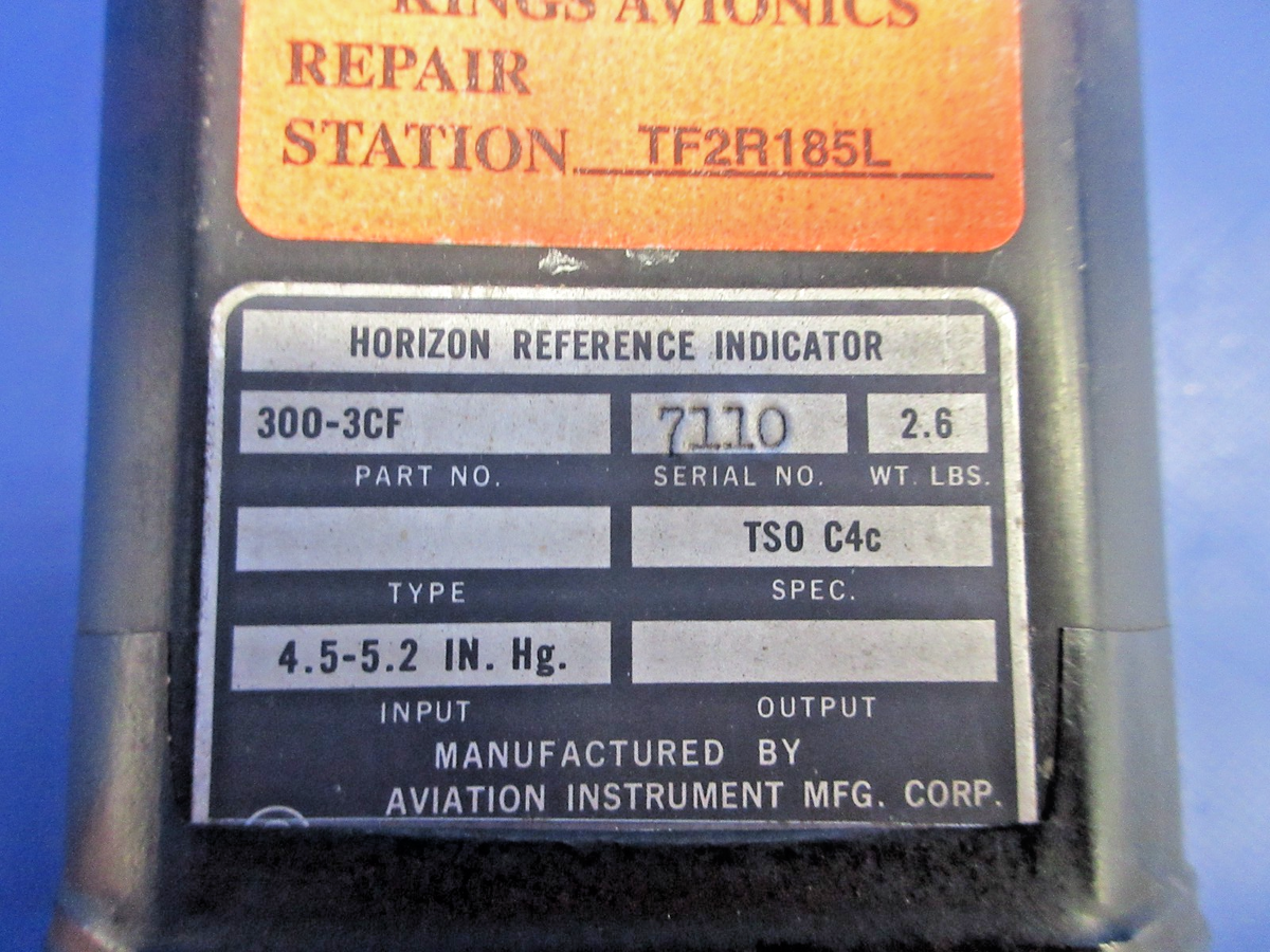 Aviation Instruments Horizon Reference Indicator P/N 300-3CF CORE (0926-847)4