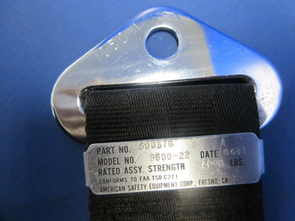 Aeronca 11AC Chief Pilot Seat Belt Assembly P/N 500576 (1024-757)