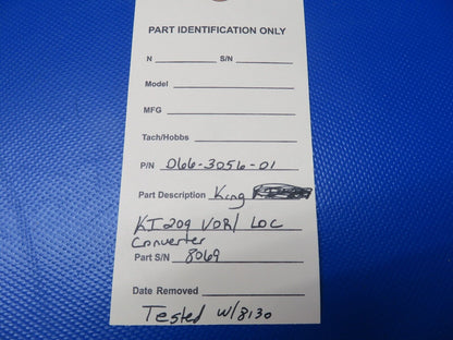 King KI209 VOR/LOC Converter & GS Ind. P/N 066-3056-01 TESTED w 8130 (0324-1756)