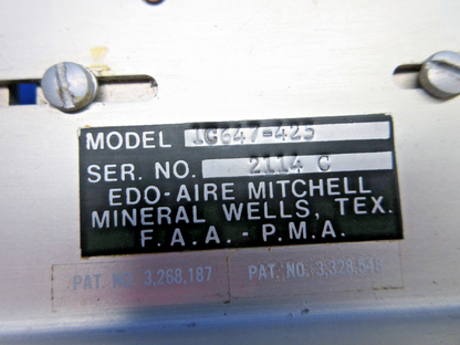 Beech D95A Travel Air Edo-Aire Mitchell 1C647-425 Trim Sensor Bracket (0326-838)3