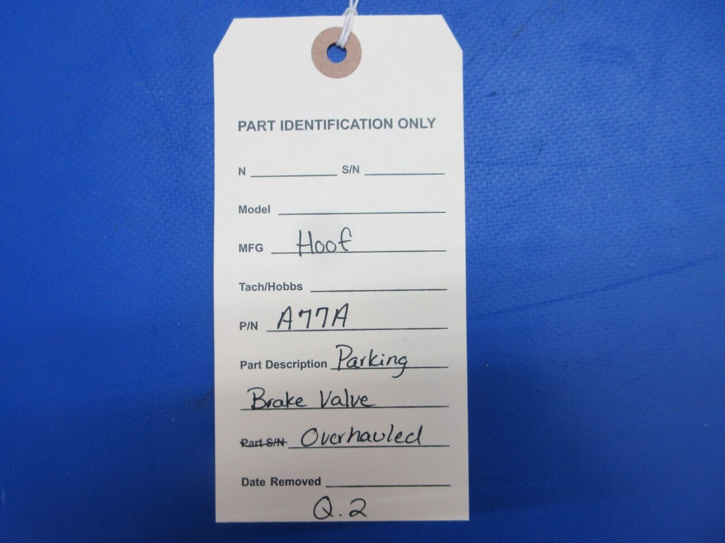 Hoof Parking Brake Valve P/N A77A OVERHAULED (0723-161)