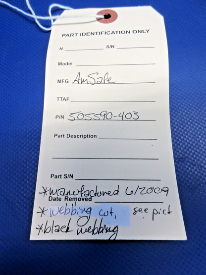 AmSafe P/N 505590-403 Seatbelt Reel with Safety Cable FOR PARTS (0926-896)14