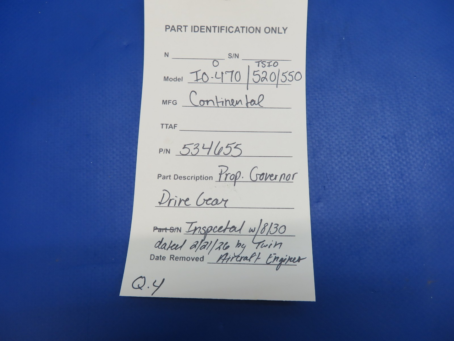 Continental Prop Governor Drive Gear P/N 534655 Inspected w/ 8130 (0326-1727)19