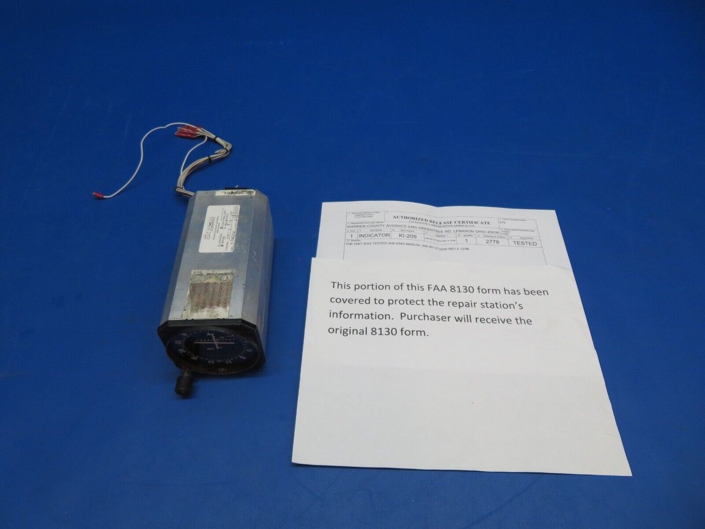 King KI-209 VOR/LOC Converter & GS Ind. 11-33V w/ 8130 P/N 066-3056-01 (0323-53)