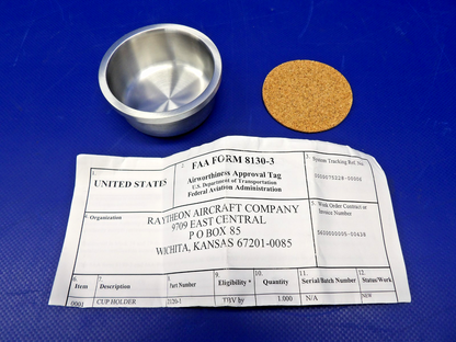 Beech King Air Cup Holder w/ 8130 P/N 2120-1P/O NOS (0426-1278)0