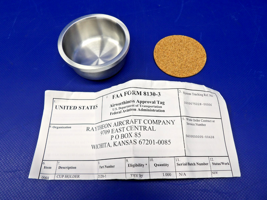 Beech King Air Cup Holder w/ 8130 P/N 2120-1P/O NOS (0426-1278)0