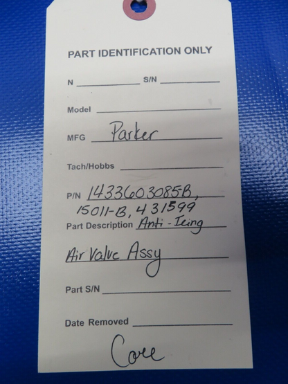 Parker Anit-Icing Air Valve Assy P/N 1433603085-B CORE (1124-160)