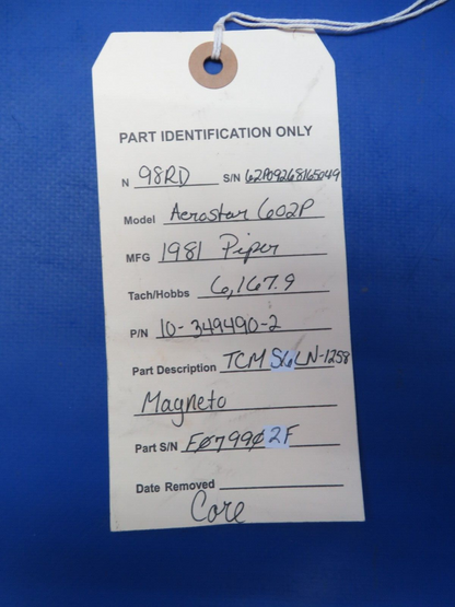 Bendix TCM S6LN-1258 Magneto P/N 10-349490-2 CORE (0723-436)