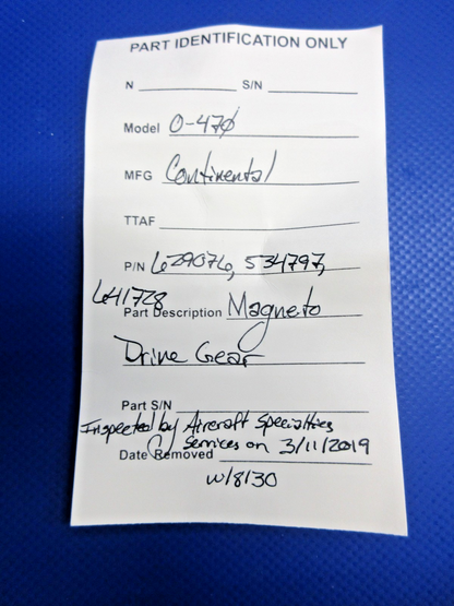 Continental Magneto Drive Gear w/8130 P/N 629076 (0226-1006)10