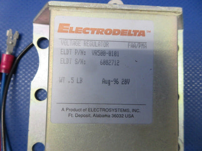 Electro Delta 28V Voltage Regulator P/N VR500-0101 S/N 6082712 NOS (0324-634)