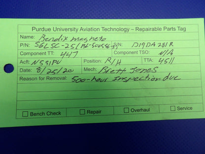 450.0 SMOH Bendix S6LSC-25 Magneto P/N BL-500556-3 (0326-421)1