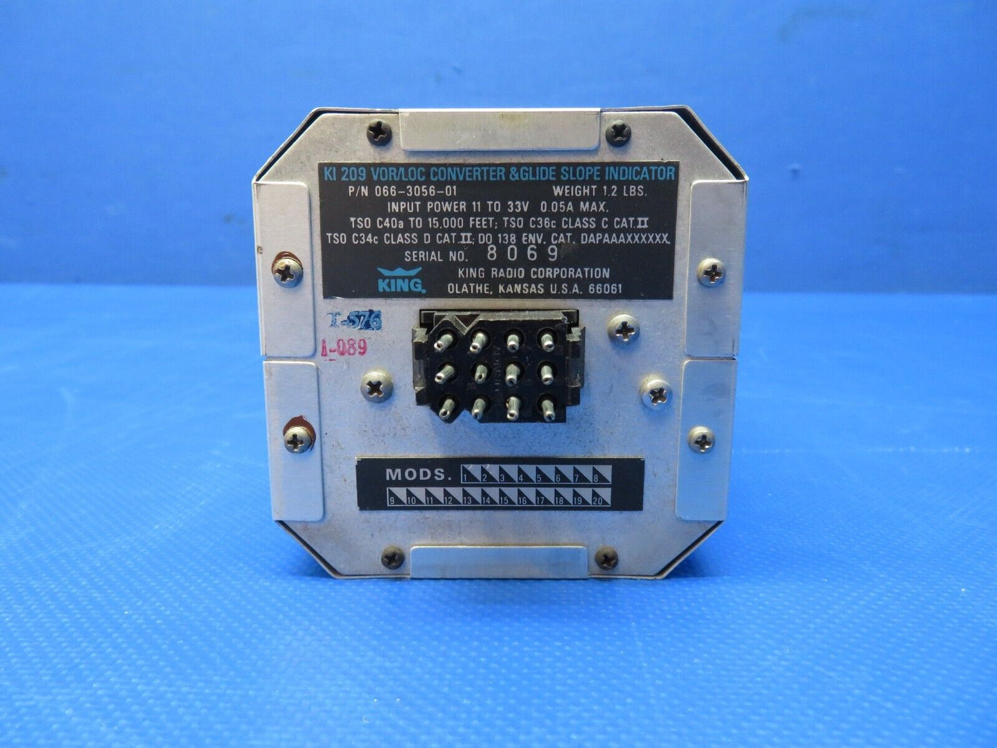 King KI209 VOR/LOC Converter & GS Ind. P/N 066-3056-01 TESTED w 8130 (0324-1756)