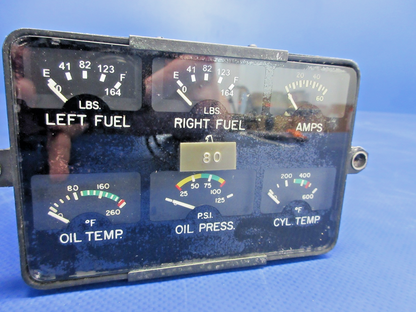 Mooney Garwin Instrument Cluster w/Connector P/N 22-166-09 WARRANTY (0626-853)11