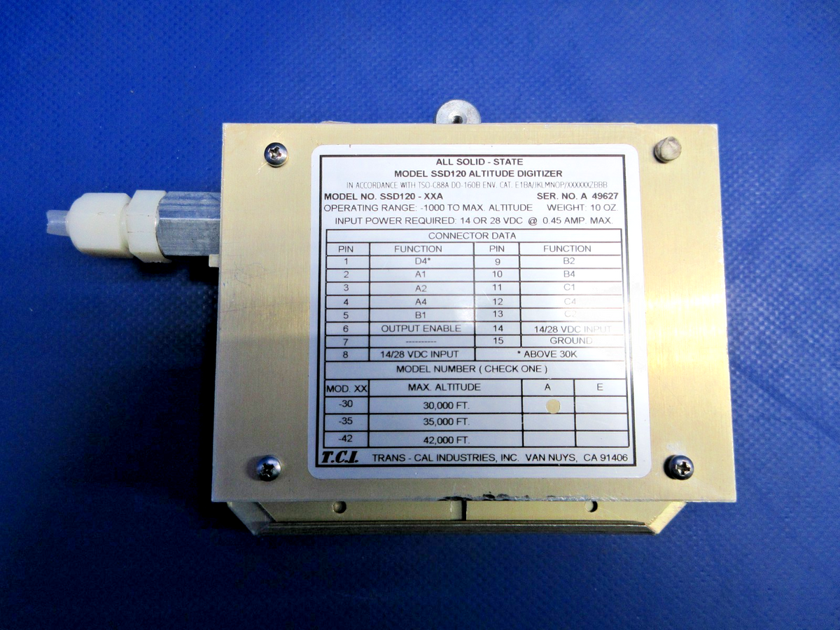 All Solid State Altitude Digitizer 14/28VDC SSD120-XXA WARRANTY (0926-842)1
