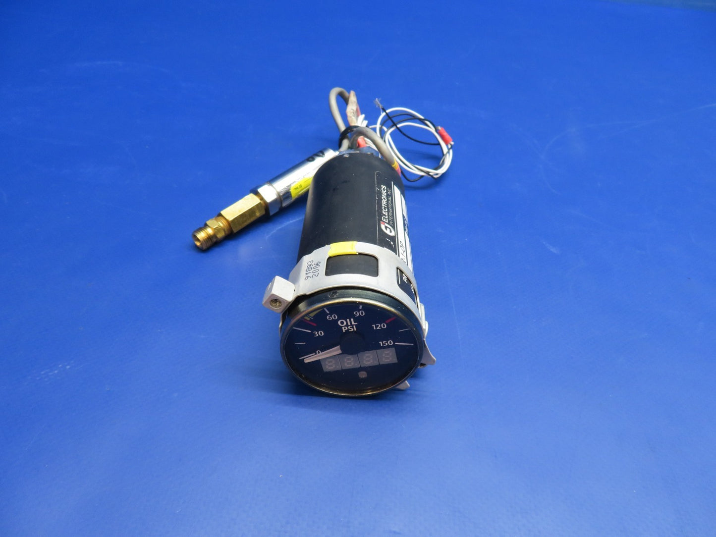 Electronics Int. Oil Pressure Gauge 12/24V P/N TR-1, TR-1-OP TESTED (0426-1711)0