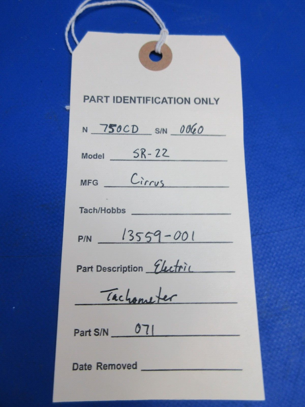 Cirrus SR-22 Rochester Electric Tachometer P/N 13559-001 WARRANTY (0923-931)9