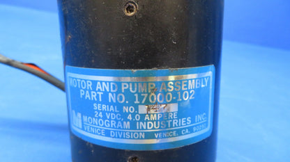 Monogram Industries Motor 24v P/N 17000-102 TESTED (0523-899)1