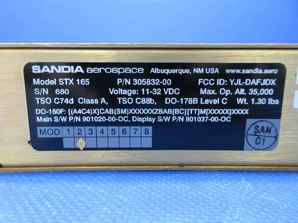 Sandia STX-165 Digital Transponder w Connector 11-32v P/N 3050832-00 (1024-1287)