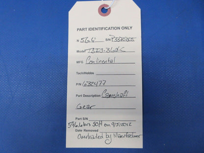Continental TSIO-360 Camshaft Gear P/N 632477 (0924-1352)