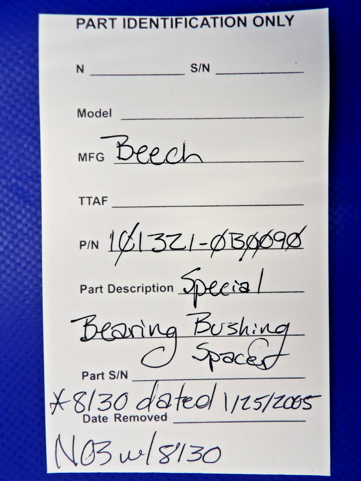 Beech Special Bearing Bushing Spacer w/ 8130 P/N 101321-0B0090 NOS (0426-1293)10
